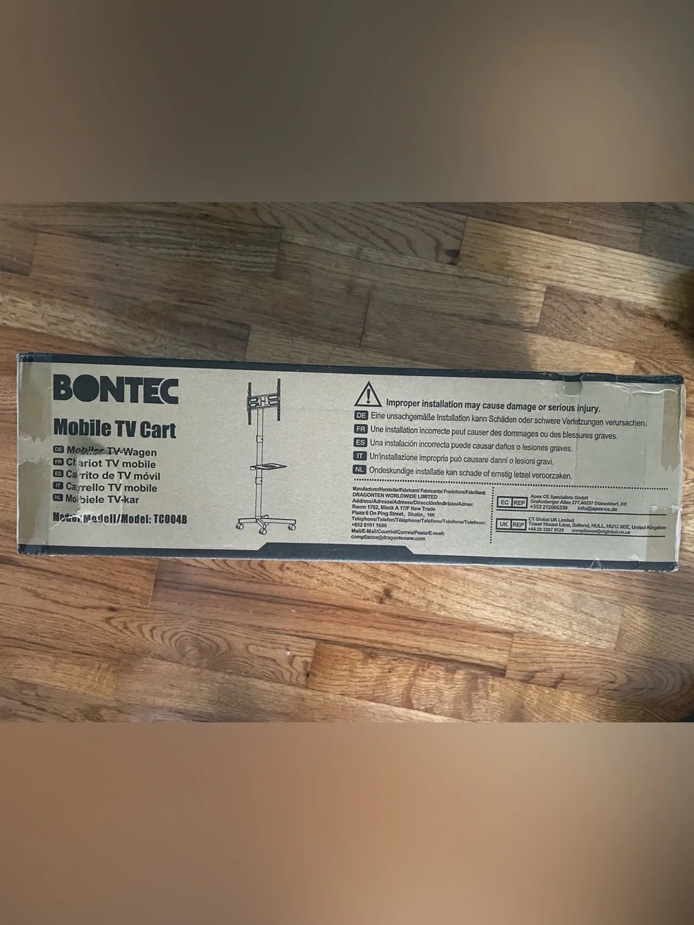 Bontec Mobile TV Cart - Black